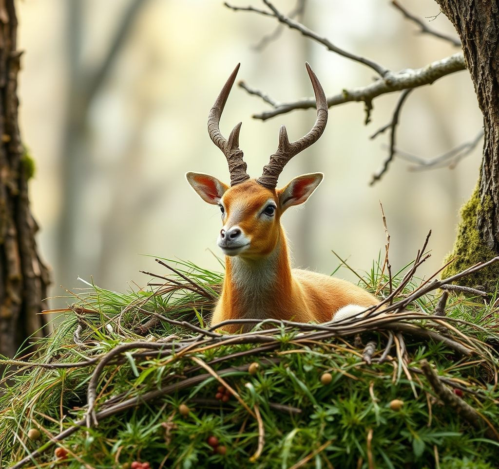 Eine trächtige Kaninchenhäsin in einer gemütlichen Wurfkiste, die ein Nest vorbereitet