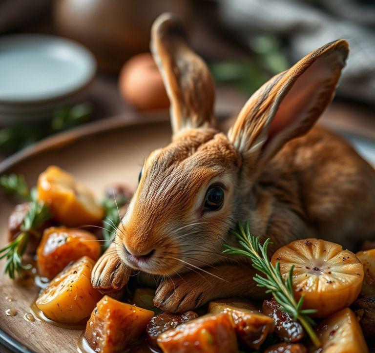 geschlachtetes kaninchen